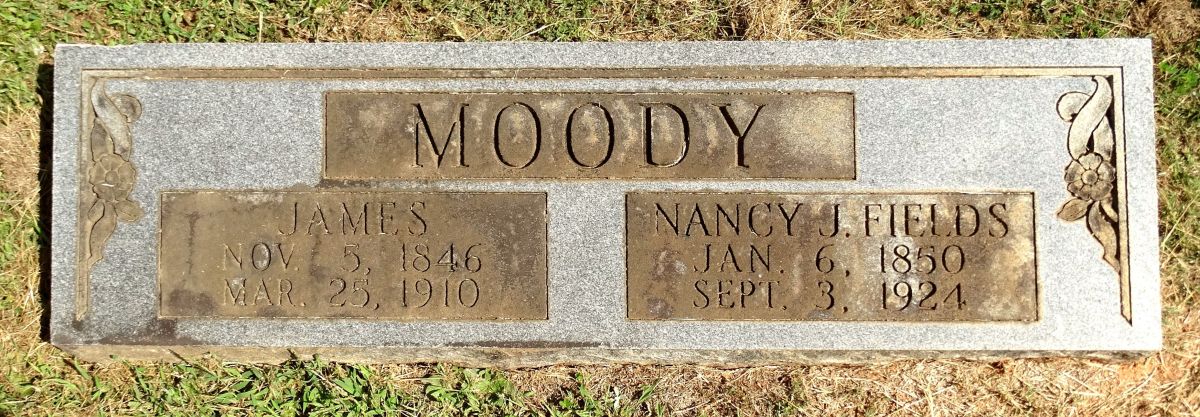 James B. Moody (1846-1910) and Nancy Jane Fields&nbsp;(1850-1924)